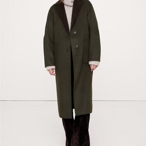 Banana Republic Small Women's Olive Wool Coat DOUBLE-FACED TOP COAT Brown/Olive